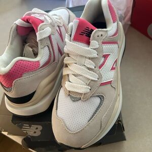 New Balance White and Pink Athletic Shoes